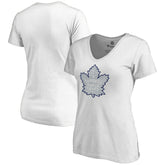 Toronto Maple Leafs Women's Whiteout V-Neck T-Shirt - White - NHL