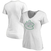 Vancouver Canucks Women's Whiteout V-Neck T-Shirt - White - NHL