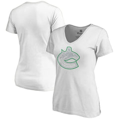 Vancouver Canucks Women's Whiteout V-Neck T-Shirt - White - NHL