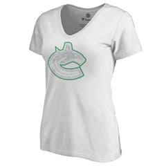 Vancouver Canucks Women's Whiteout V-Neck T-Shirt - White - NHL