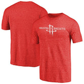 Houston Rockets Distressed Team Logo Tri-Blend T-Shirt Heather Red - NBA