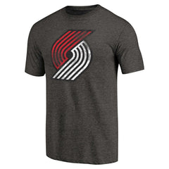 Portland Trail Blazers Distressed Team Logo Tri-Blend T-Shirt Heather Black - NBA