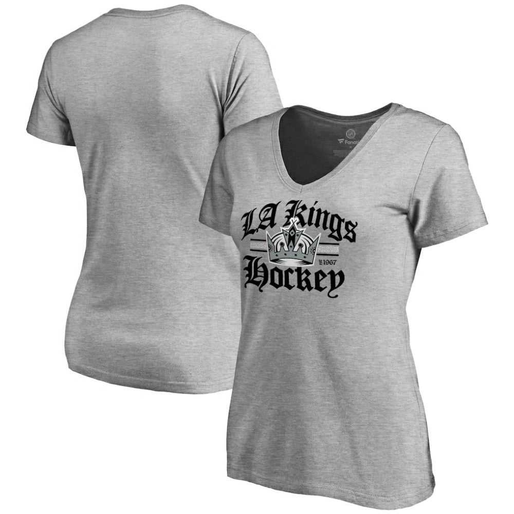 Los Angeles Kings Women's Hometown Collection The Crown V-Neck T-Shirt - ash - NHL