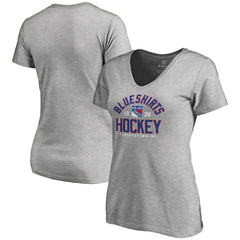 New York Rangers Women's Hometown Collection Blue Shirts Hockey V-Neck T-Shirt - ash - NHL