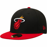 Miami Heat Team Color 2Tone 59FIFTY Fitted Hat Black/Red - NBA