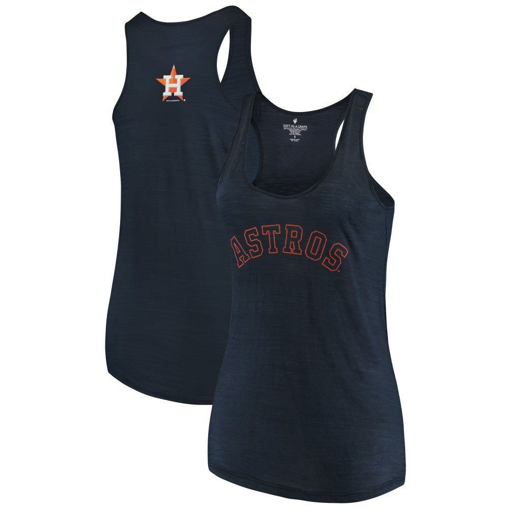 Houston Astros Soft as a Grape Women's Plus Size Swing for the Fences Racerback Tank Top - MLB