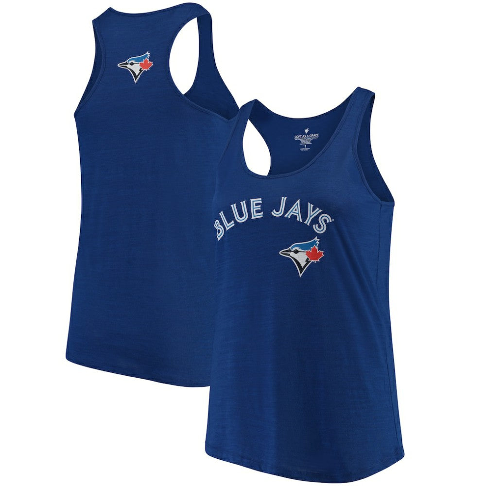 Toronto Blue Jays Soft as a Grape Women's Plus Size Swing for the Fences Racerback Tank Top - MLB