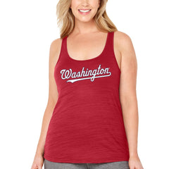 Washington Nationals Soft as a Grape Women's Plus Size Swing for the Fences Racerback Tank Top - MLB
