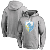 Los Angeles Chargers Throwback Logo Pullover Hoodie Heather Gray | NFL