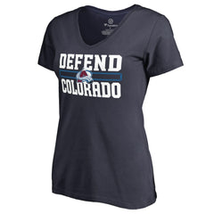 Colorado Avalanche Women's Hometown Collection Defend V-Neck T-Shirt - Navy - NHL