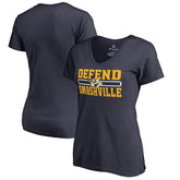 Nashville Predators Women's Hometown Collection Defend V-Neck T-Shirt - Navy - NHL