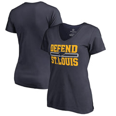 St. Louis Blues Women's Hometown Collection Defend V-Neck T-Shirt - Navy - NHL