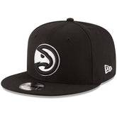 Atlanta Hawks Black & White Logo 9FIFTY Adjustable Snapback Hat Black - NBA