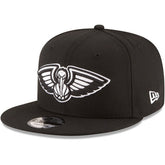 New Orleans Pelicans Black & White Logo 9FIFTY Adjustable Snapback Hat Black - NBA
