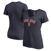 Boston Red Sox Women's Core Wahconah V-Neck T-Shirt - MLB