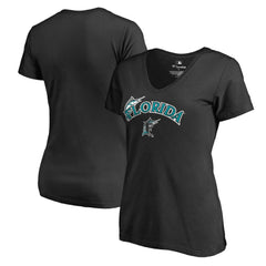 Miami Marlins Women's Core Wahconah V-Neck T-Shirt - MLB