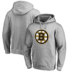 Boston Bruins Primary Logo Pullover Hoodie II - Heather Gray - NHL