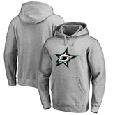 Dallas Stars Primary Team Logo Fleece Fitted Pullover Hoodie - Heather Gray - NHL