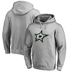Dallas Stars Primary Team Logo Fleece Fitted Pullover Hoodie - Heather Gray - NHL