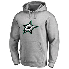 Dallas Stars Primary Team Logo Fleece Fitted Pullover Hoodie - Heather Gray - NHL
