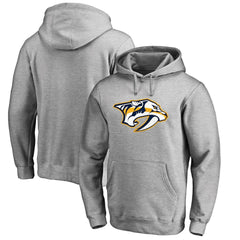 Nashville Predators Primary Team Logo Fleece Fitted Pullover Hoodie - Heather Gray - NHL