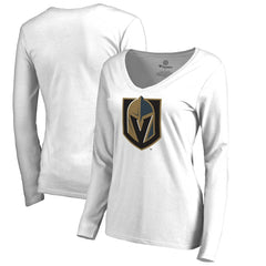 Vegas Golden Knights Women's Primary Team Logo Long Sleeve T-Shirt - White - NHL
