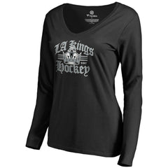 Los Angeles Kings Women's Hometown Collection The Crown Long Sleeve T-Shirt - Black - NHL
