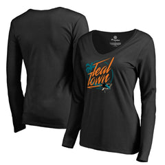 San Jose Sharks Women's Hometown Collection City of Teal Long Sleeve T-Shirt - Black - NHL