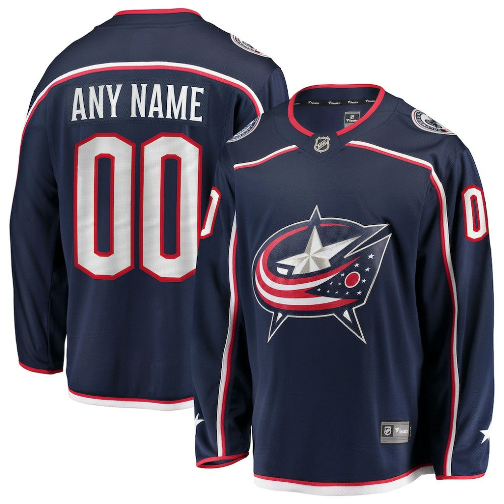 Columbus Blue Jackets Fanatics Home Breakaway Custom Jersey - Navy - NHL