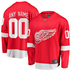 Detroit Red Wings Fanatics Home Breakaway Custom Jersey - Red - NHL