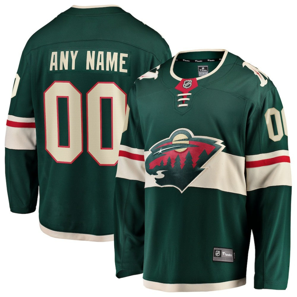 Minnesota Wild Fanatics Home Breakaway Custom Jersey - Green - NHL