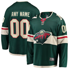 Minnesota Wild Fanatics Home Breakaway Custom Jersey - Green - NHL