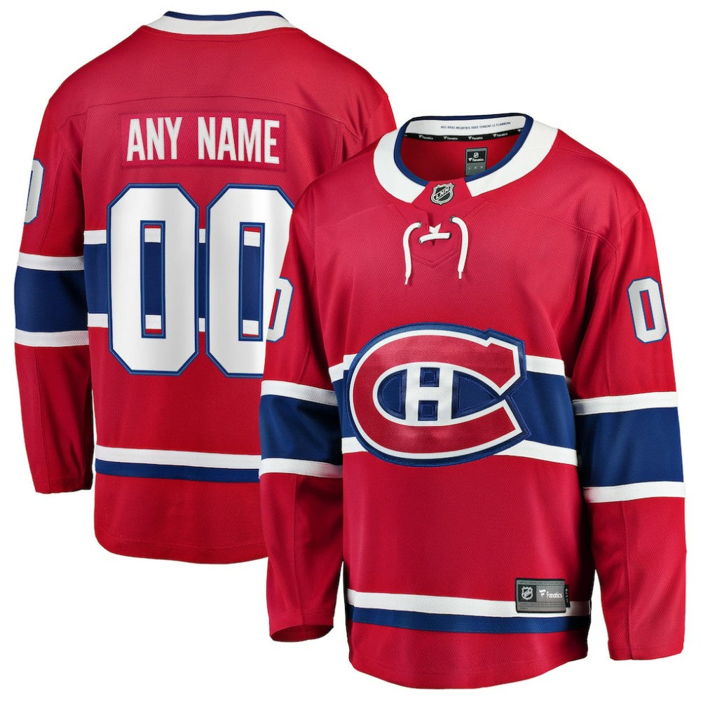Montreal Canadiens Fanatics Home Breakaway Custom Jersey - Red - NHL