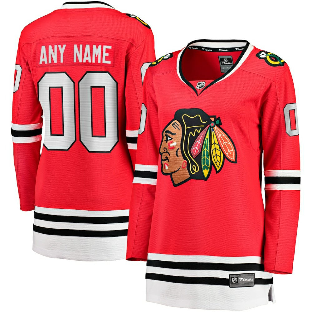 Chicago Blackhawks Fanatics Women's Home Breakaway Custom Jersey - Red - NHL