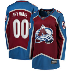 Colorado Avalanche Fanatics Women's Home Breakaway Custom Jersey - Maroon - NHL