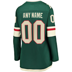 Minnesota Wild Fanatics Women's Home Breakaway Custom Jersey - Green - NHL