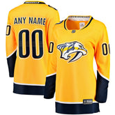 Nashville Predators Fanatics Women's Home Breakaway Custom Jersey - Yellow - NHL