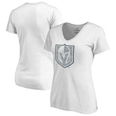 Vegas Golden Knights Women's Whiteout V-Neck T-Shirt - White - NHL