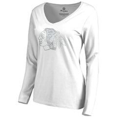 Chicago Blackhawks Women's White Out Long Sleeve T-Shirt - White - NHL