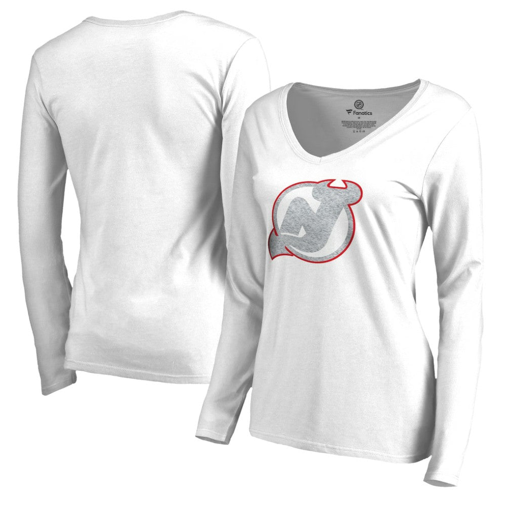 New Jersey Devils Women's White Out Long Sleeve T-Shirt - White - NHL