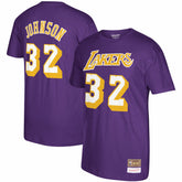 Magic Johnson Los Angeles Lakers Hardwood Classics Name & Number T-Shirt Purple - NBA
