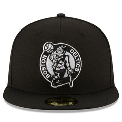 Boston Celtics Black & White Logo 59FIFTY Fitted Hat Black - NBA