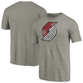 Portland Trail Blazers Distressed Team Logo Tri-Blend T-Shirt Heather Gray - NBA