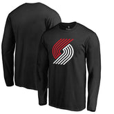 Portland Trail Blazers Fresh Primary Logo Long Sleeve T-Shirt Black - NBA