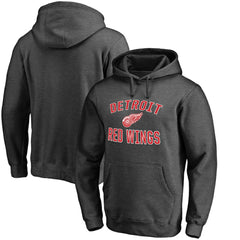Detroit Red Wings Victory Arch Team Fitted Pullover Hoodie - Heather Charcoal - NHL