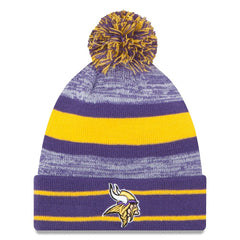 Minnesota Vikings New Era Team Logo Cuffed Knit Hat with Pom Purple | NFL
