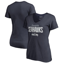 Seattle Seahawks Women's Nostalgia V-Neck T-Shirt Navy | NFL