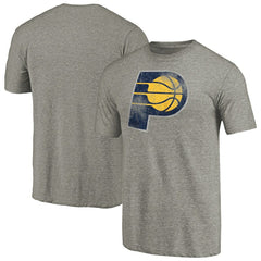 Indiana Pacers Distressed Team Logo Tri-Blend T-Shirt Heather Gray - NBA