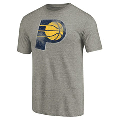 Indiana Pacers Distressed Team Logo Tri-Blend T-Shirt Heather Gray - NBA
