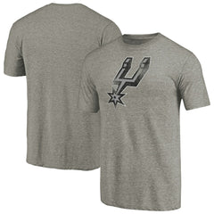 San Antonio Spurs Distressed Team Logo Tri-Blend T-Shirt Heather Gray - NBA